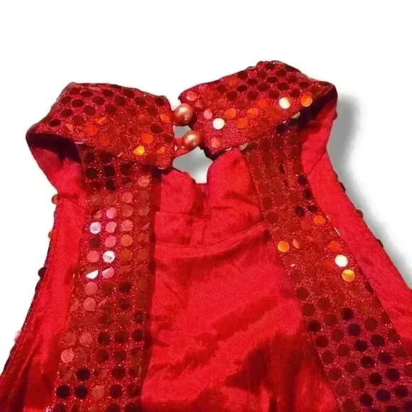 Vintage Roberta Fully Sequined Gown-Cherry Red| size 6 #196 - Picture 5 of 8
